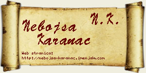 Nebojša Karanac vizit kartica